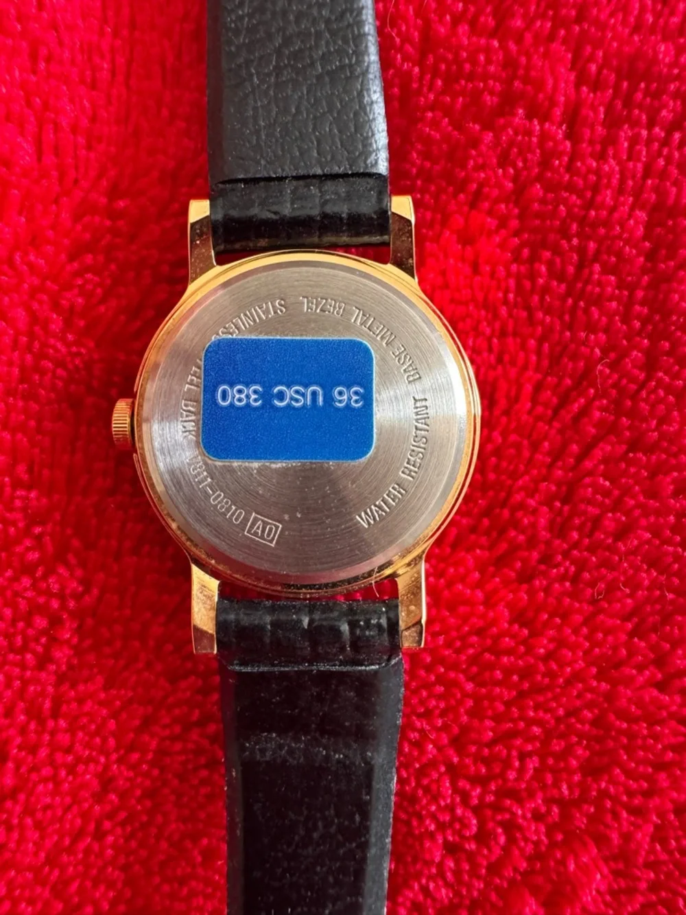 Kodak Gold Dial Watch with Black Strap